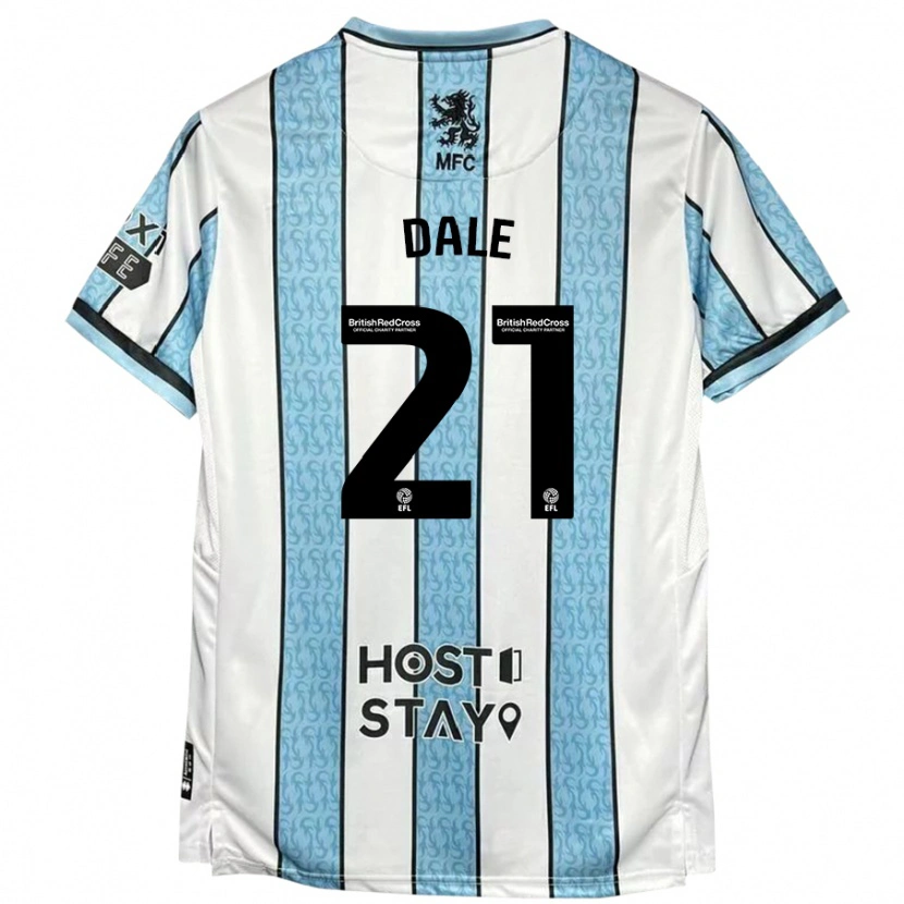 Danxen Homme Maillot Faye Dale #21 Blanc Bleu Tenues Extérieur 2024/25 T-Shirt