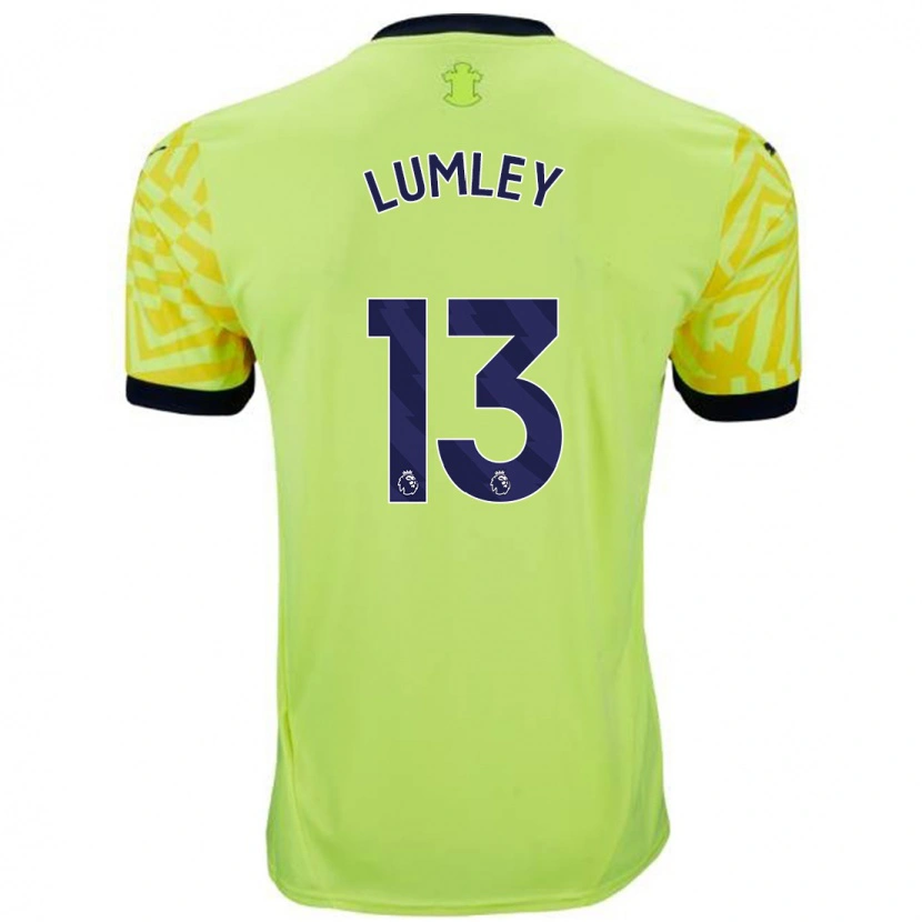 Danxen Homme Maillot Joe Lumley #13 Jaune Tenues Extérieur 2024/25 T-Shirt