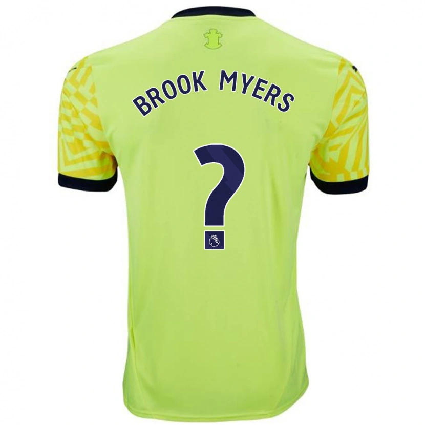Danxen Homme Maillot Brook Myers #0 Jaune Tenues Extérieur 2024/25 T-Shirt