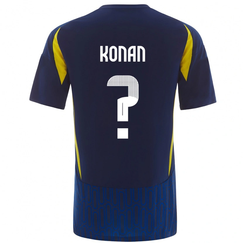 Danxen Homme Maillot Ghislain Konan #0 Bleu Jaune Tenues Extérieur 2024/25 T-Shirt