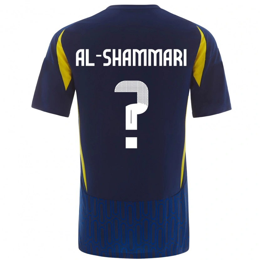 Danxen Homme Maillot Mansour Al-Shammari #0 Bleu Jaune Tenues Extérieur 2024/25 T-Shirt