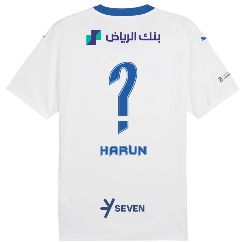 Danxen Homme Maillot Saud Harun #0 Blanc Bleu Tenues Extérieur 2024/25 T-Shirt