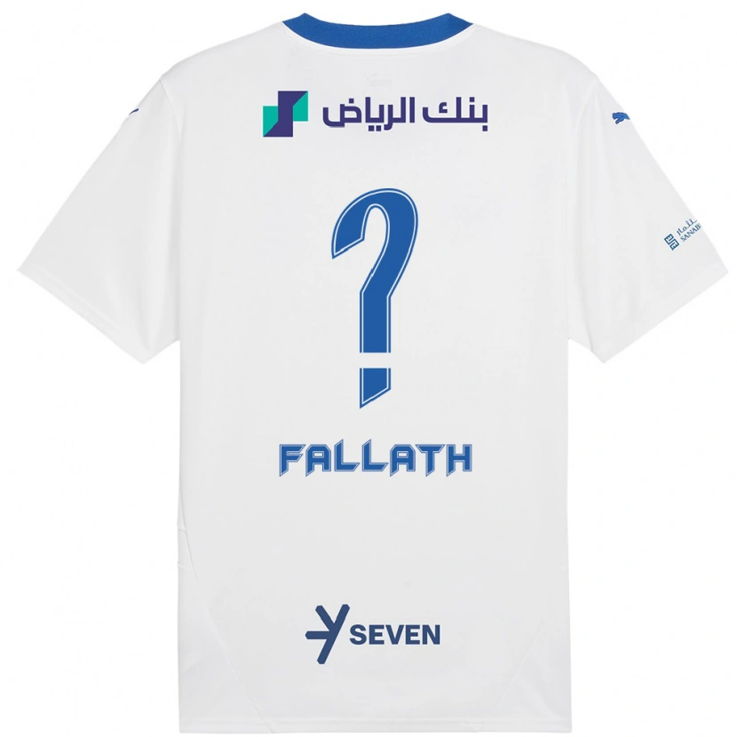 Danxen Homme Maillot Fahad Fallath #0 Blanc Bleu Tenues Extérieur 2024/25 T-Shirt