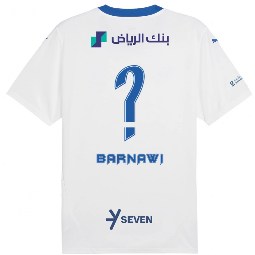 Danxen Homme Maillot Abdulsalam Barnawi #0 Blanc Bleu Tenues Extérieur 2024/25 T-Shirt