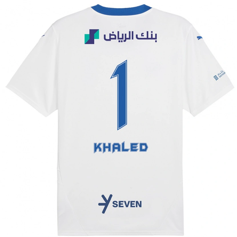 Danxen Homme Maillot Nawal Khaled #1 Blanc Bleu Tenues Extérieur 2024/25 T-Shirt