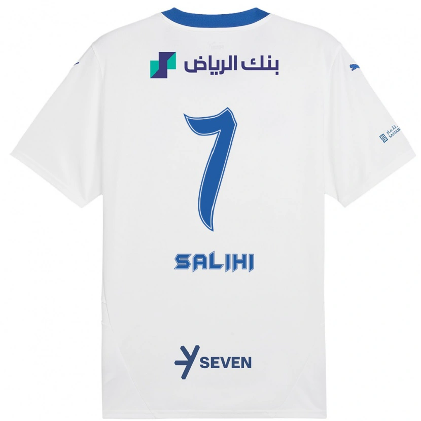Danxen Homme Maillot Shokhan Salihi #7 Blanc Bleu Tenues Extérieur 2024/25 T-Shirt
