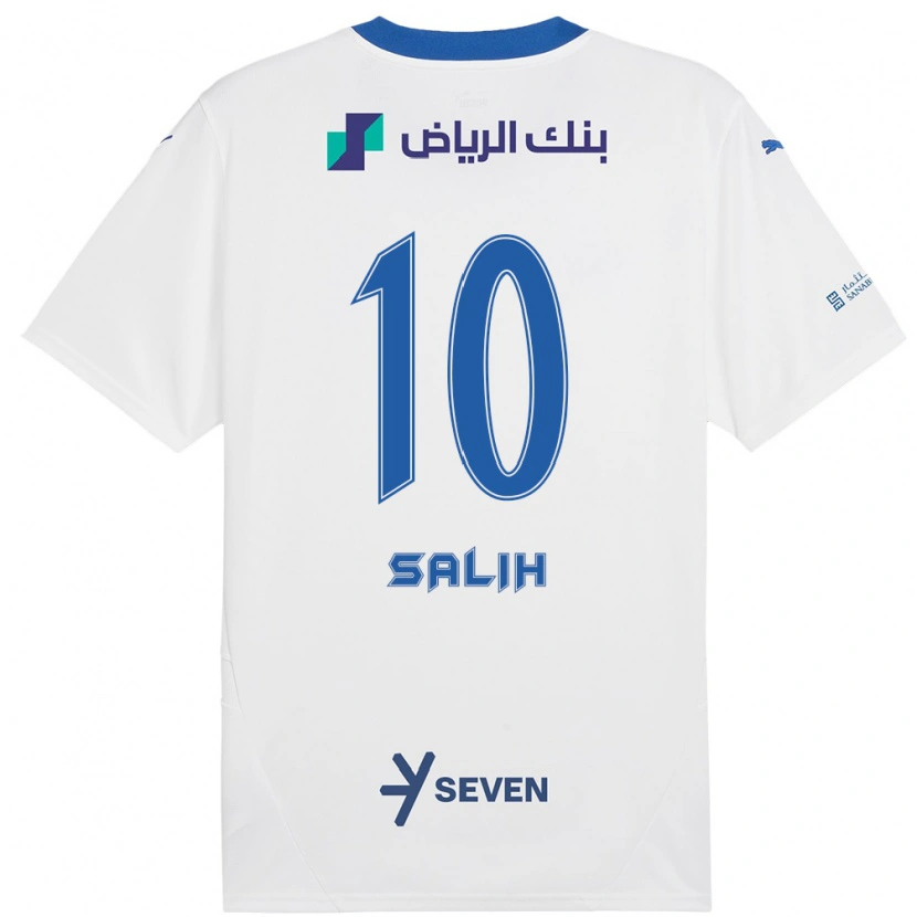 Danxen Homme Maillot Zakia Salih #10 Blanc Bleu Tenues Extérieur 2024/25 T-Shirt