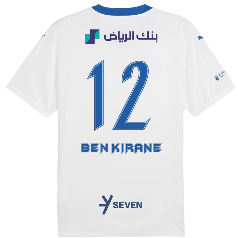 Danxen Homme Maillot Mariam Ben Kirane #12 Blanc Bleu Tenues Extérieur 2024/25 T-Shirt