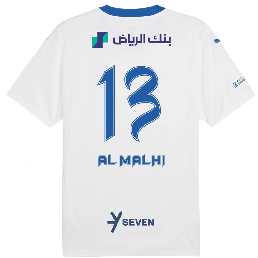 Danxen Homme Maillot Al Muhra Al-Malhi #13 Blanc Bleu Tenues Extérieur 2024/25 T-Shirt