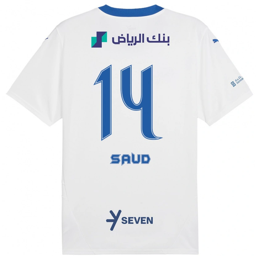 Danxen Homme Maillot Nouf Saud #14 Blanc Bleu Tenues Extérieur 2024/25 T-Shirt
