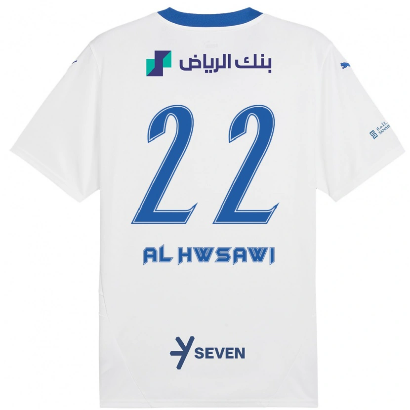 Danxen Homme Maillot Shorouq Al-Hwsawi #22 Blanc Bleu Tenues Extérieur 2024/25 T-Shirt