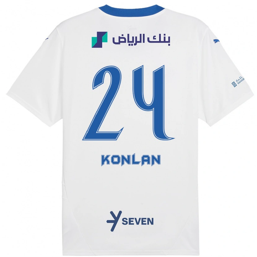 Danxen Homme Maillot Cynthia Konlan #24 Blanc Bleu Tenues Extérieur 2024/25 T-Shirt