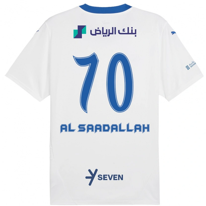 Danxen Homme Maillot Hessa Al-Saadallah #70 Blanc Bleu Tenues Extérieur 2024/25 T-Shirt