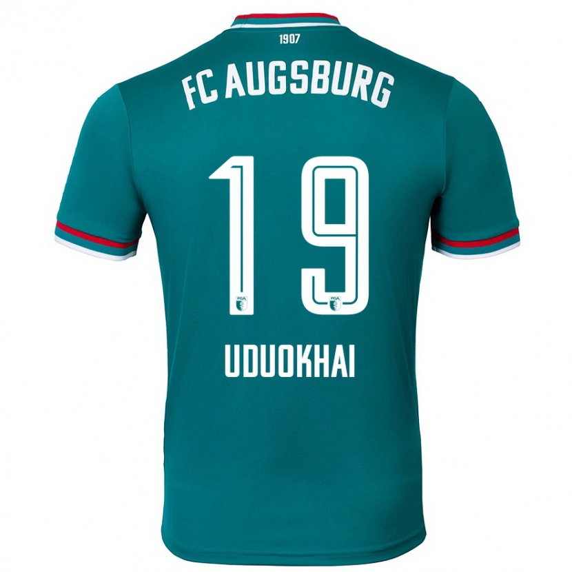 Danxen Homme Maillot Felix Uduokhai #19 Vert Foncé Tenues Extérieur 2024/25 T-Shirt