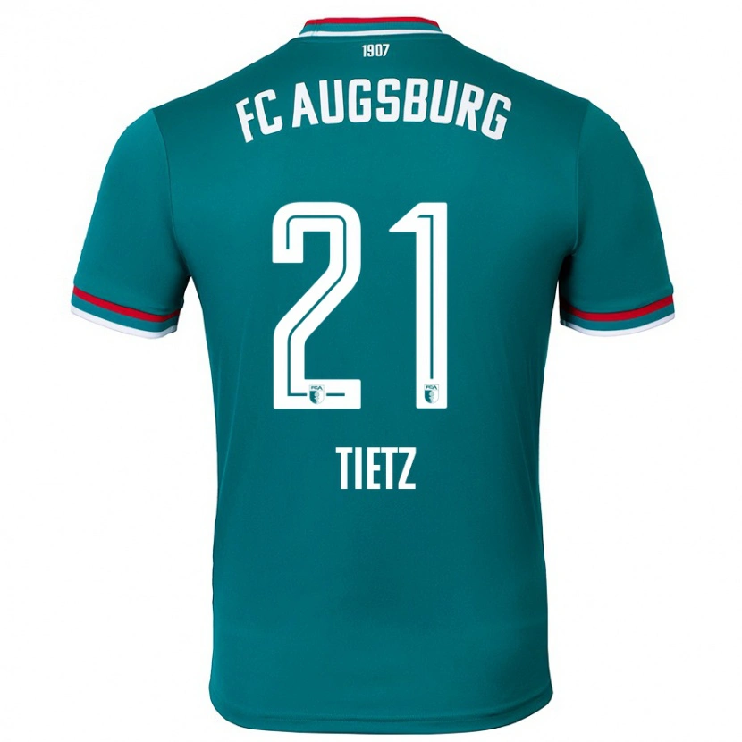 Danxen Homme Maillot Phillip Tietz #21 Vert Foncé Tenues Extérieur 2024/25 T-Shirt
