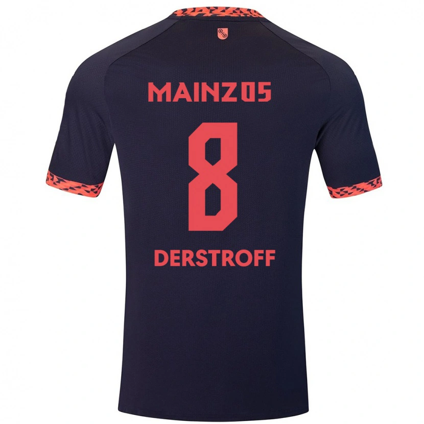 Danxen Homme Maillot Julian-Maurice Derstroff #8 Bleu Corail Rouge Tenues Extérieur 2024/25 T-Shirt