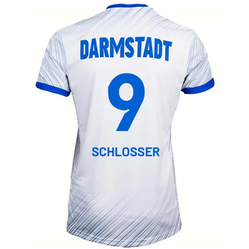 Danxen Homme Maillot Mika Schlosser #9 Blanc Bleu Tenues Extérieur 2024/25 T-Shirt
