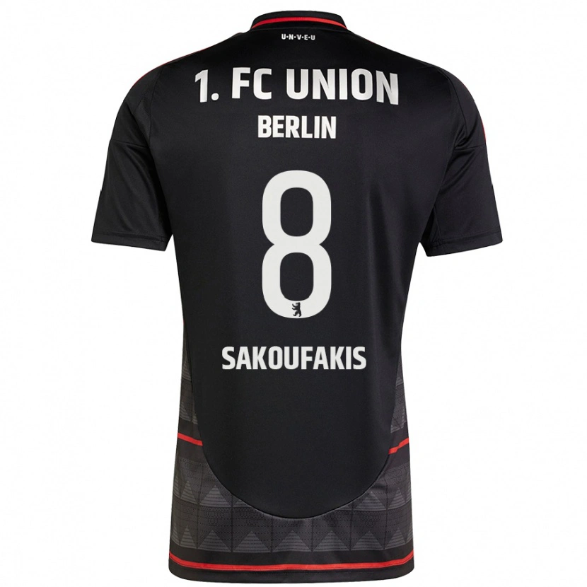 Danxen Homme Maillot Theodor Sakoufakis #8 Noir Tenues Extérieur 2024/25 T-Shirt