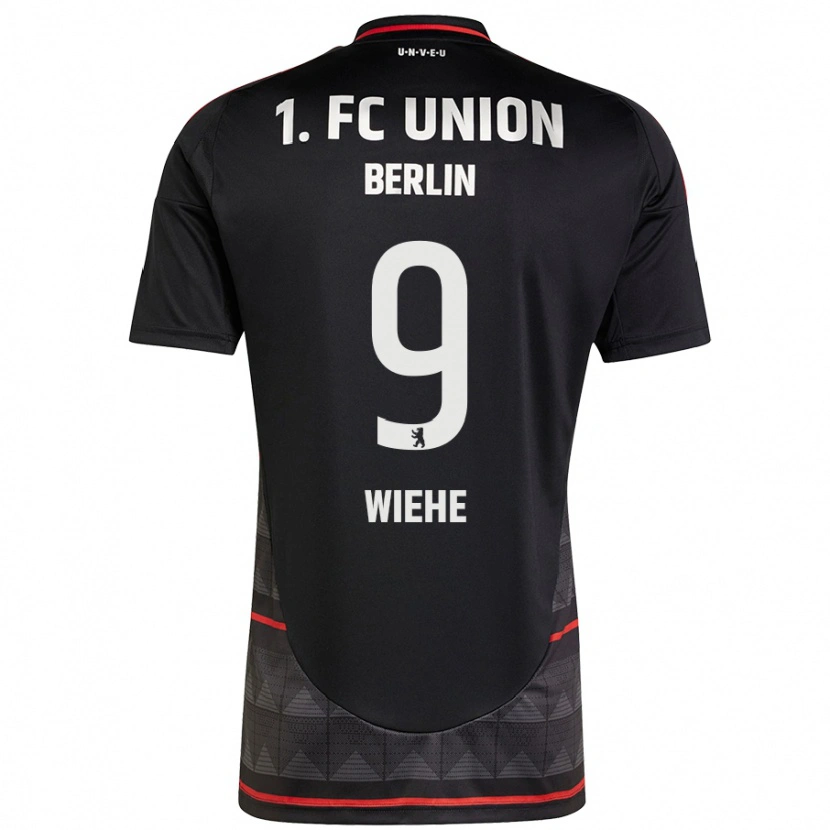 Danxen Homme Maillot Jakob Wiehe #9 Noir Tenues Extérieur 2024/25 T-Shirt