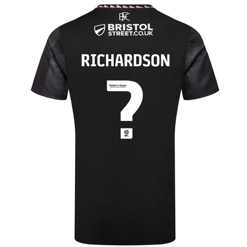 Danxen Homme Maillot Lewis Richardson #0 Noir Tenues Extérieur 2024/25 T-Shirt