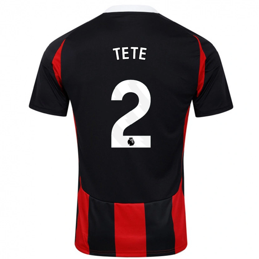 Danxen Homme Maillot Kenny Tete #2 Noir Rouge Tenues Extérieur 2024/25 T-Shirt