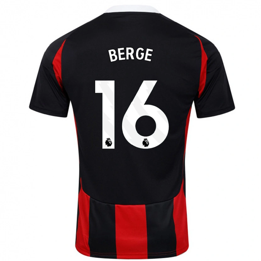 Danxen Homme Maillot Sander Berge #16 Noir Rouge Tenues Extérieur 2024/25 T-Shirt