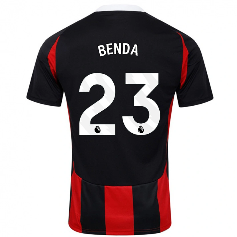 Danxen Homme Maillot Steven Benda #23 Noir Rouge Tenues Extérieur 2024/25 T-Shirt