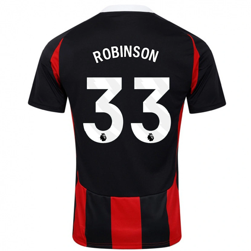 Danxen Homme Maillot Antonee Robinson #33 Noir Rouge Tenues Extérieur 2024/25 T-Shirt