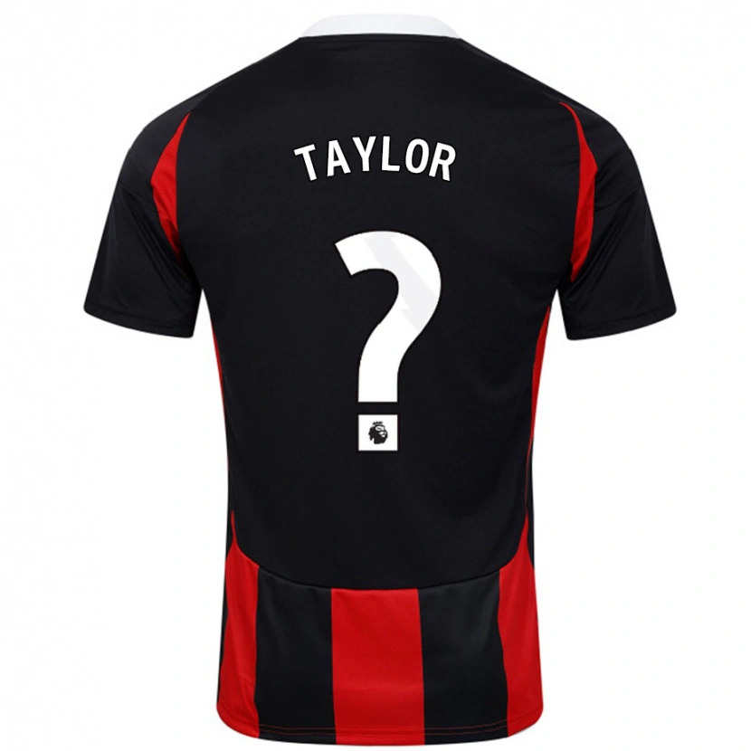 Danxen Homme Maillot Archie Taylor #0 Noir Rouge Tenues Extérieur 2024/25 T-Shirt