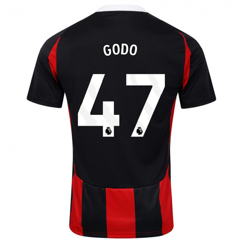 Danxen Homme Maillot Martial Godo #47 Noir Rouge Tenues Extérieur 2024/25 T-Shirt