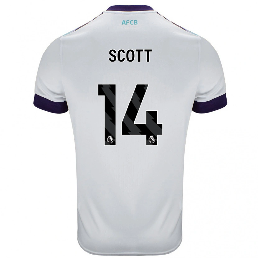 Danxen Homme Maillot Alex Scott #14 Blanc Vert Violet Tenues Extérieur 2024/25 T-Shirt