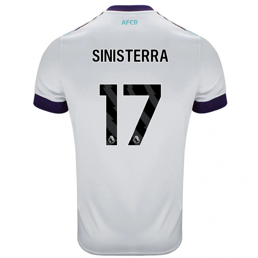 Danxen Homme Maillot Luis Sinisterra #17 Blanc Vert Violet Tenues Extérieur 2024/25 T-Shirt
