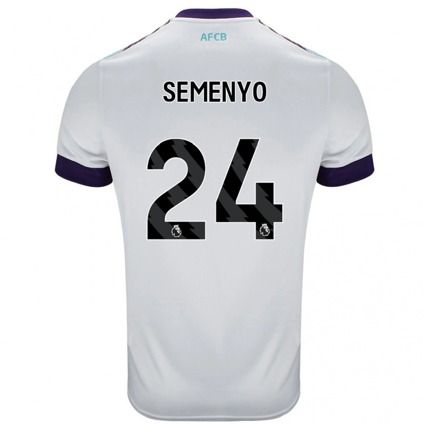 Danxen Homme Maillot Antoine Semenyo #24 Blanc Vert Violet Tenues Extérieur 2024/25 T-Shirt