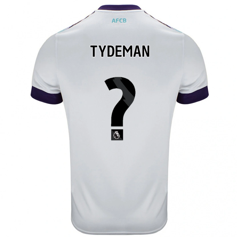 Danxen Homme Maillot Kian Tydeman #0 Blanc Vert Violet Tenues Extérieur 2024/25 T-Shirt