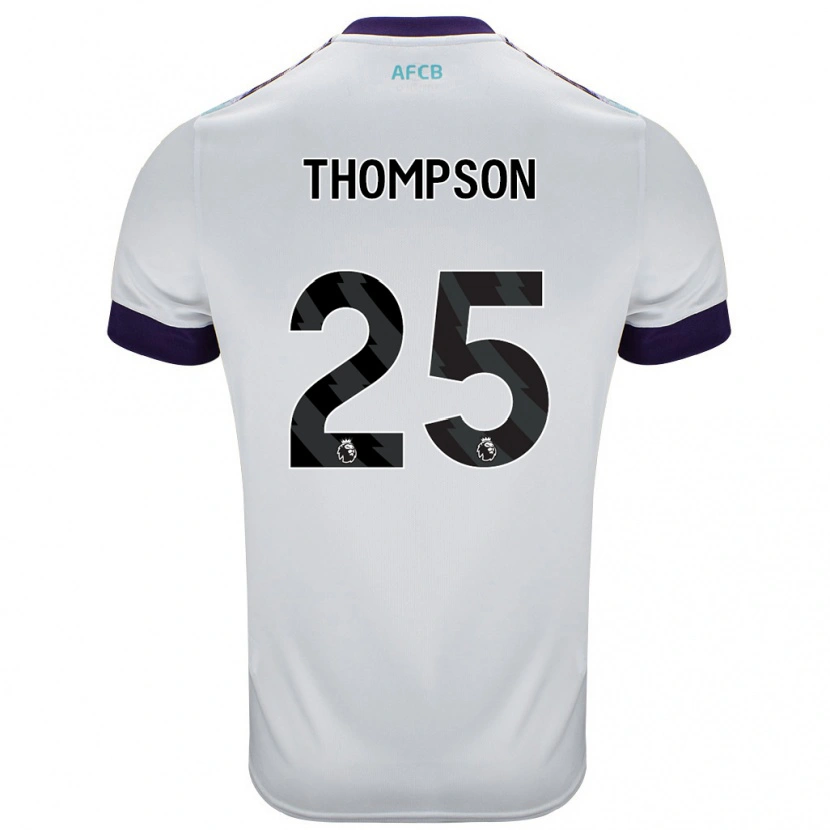 Danxen Homme Maillot Kenni Thompson #25 Blanc Vert Violet Tenues Extérieur 2024/25 T-Shirt