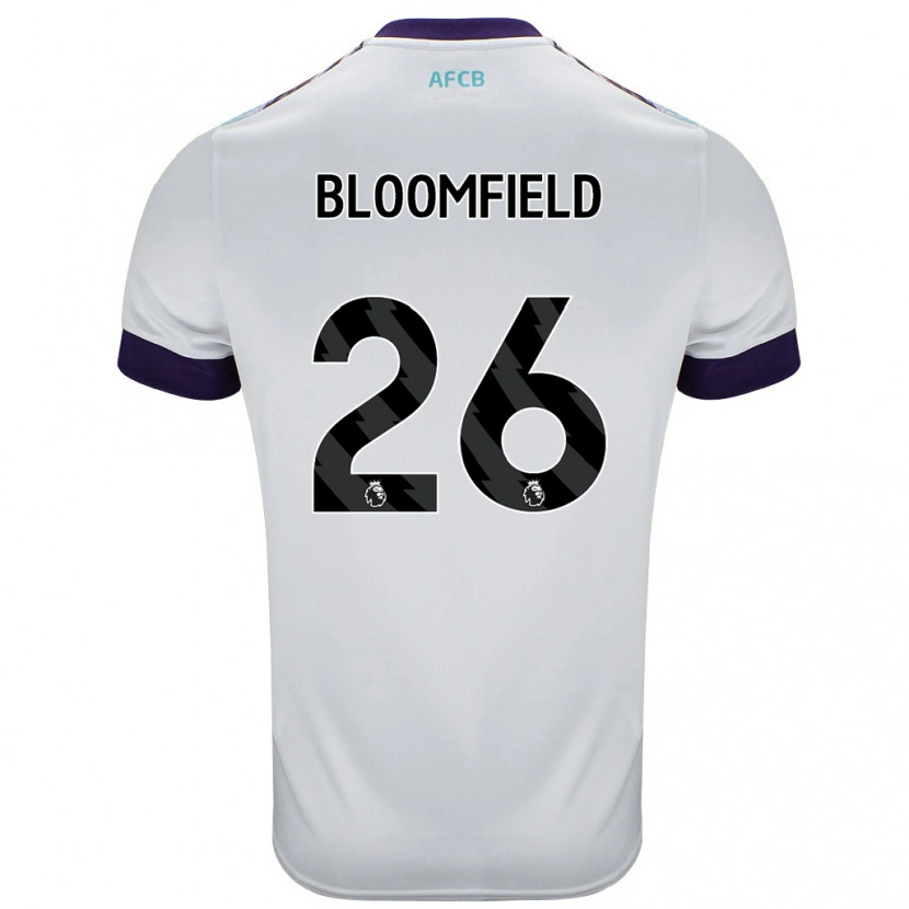 Danxen Homme Maillot Erin Bloomfield #26 Blanc Vert Violet Tenues Extérieur 2024/25 T-Shirt