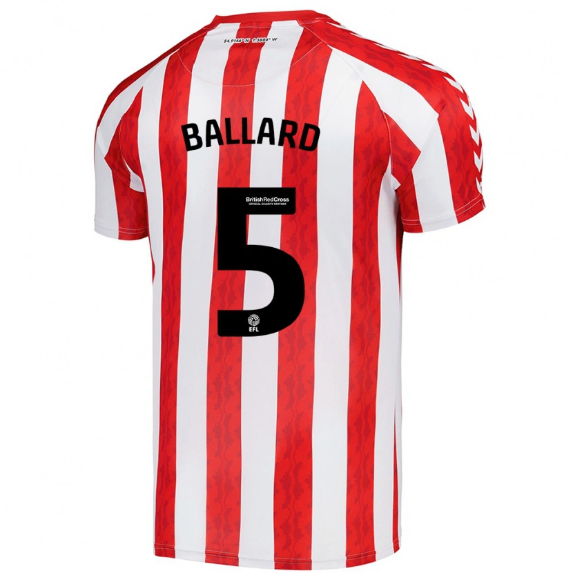 Danxen Femme Maillot Daniel Ballard #5 Rouge Blanc Tenues Domicile 2024/25 T-Shirt