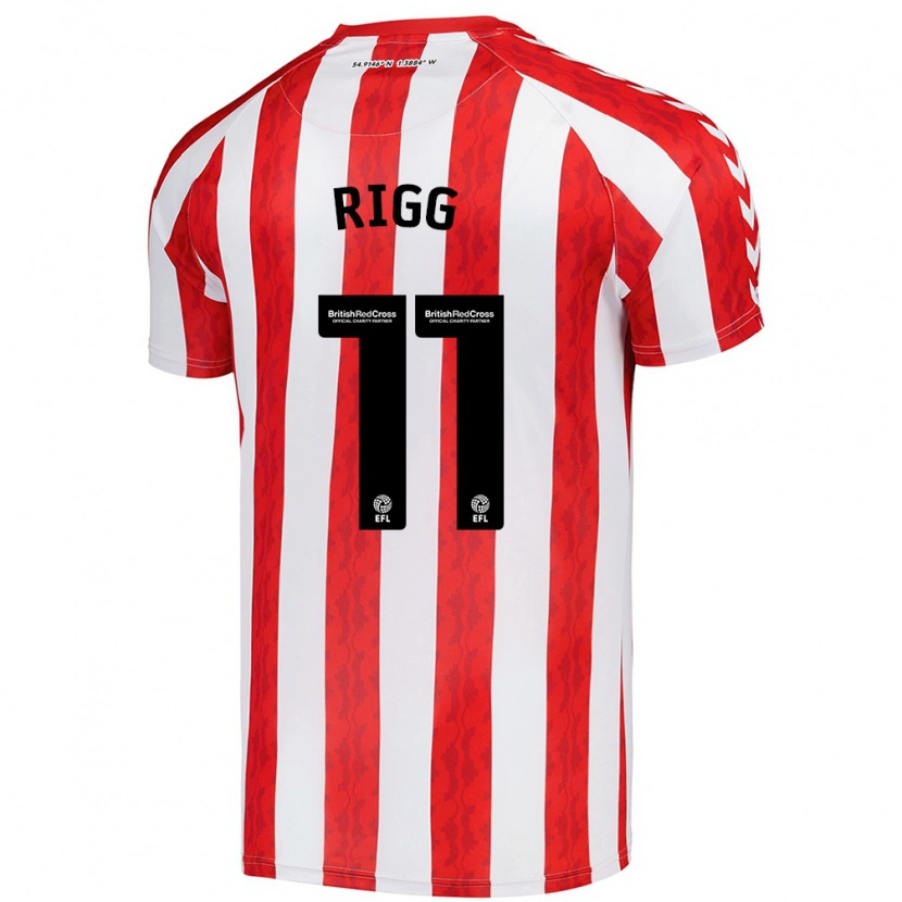 Danxen Femme Maillot Chris Rigg #11 Rouge Blanc Tenues Domicile 2024/25 T-Shirt