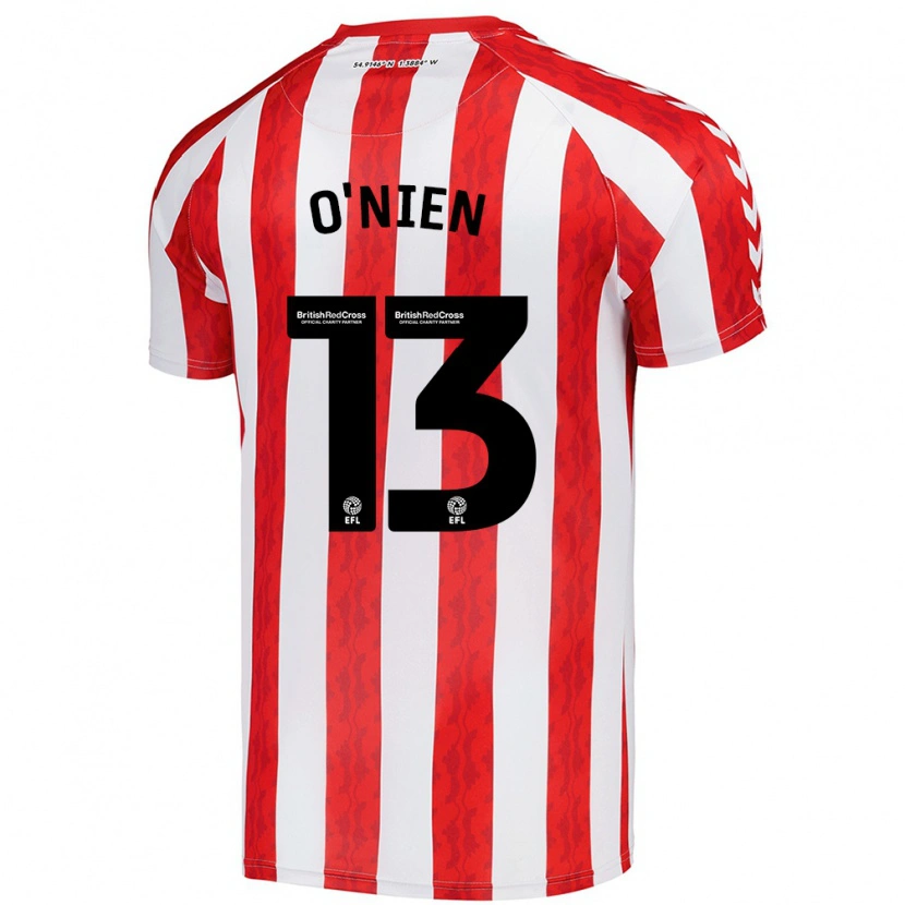 Danxen Femme Maillot Luke O'nien #13 Rouge Blanc Tenues Domicile 2024/25 T-Shirt