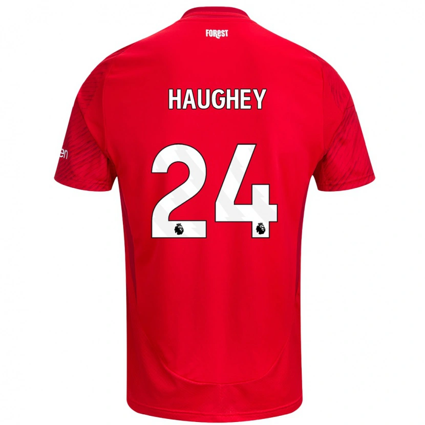 Danxen Femme Maillot Ella Haughey #24 Rouge Blanc Tenues Domicile 2024/25 T-Shirt