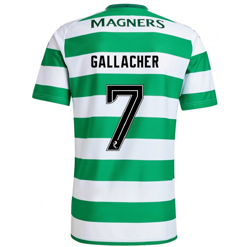 Danxen Femme Maillot Amy Gallacher #7 Vert Blanc Tenues Domicile 2024/25 T-Shirt
