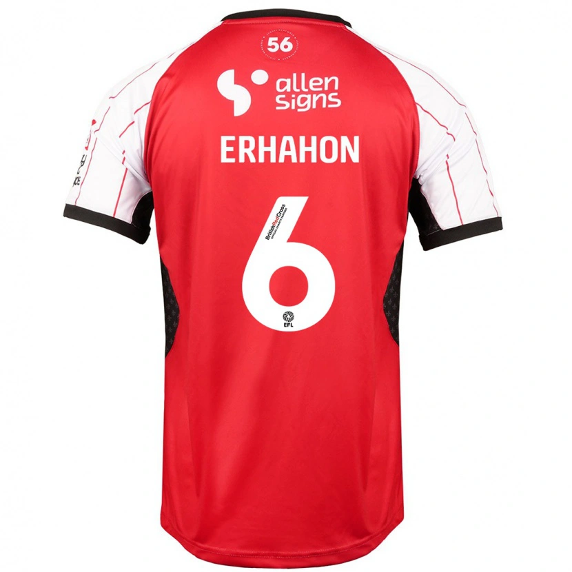 Danxen Femme Maillot Ethan Erhahon #6 Blanc Tenues Domicile 2024/25 T-Shirt