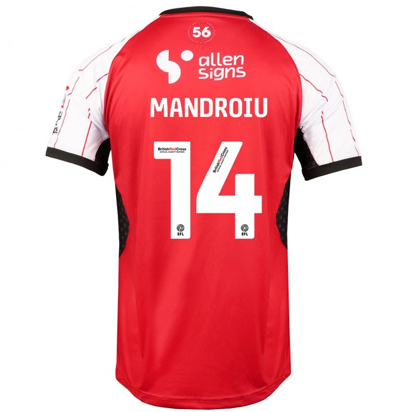 Danxen Femme Maillot Daniel Mandroiu #14 Blanc Tenues Domicile 2024/25 T-Shirt