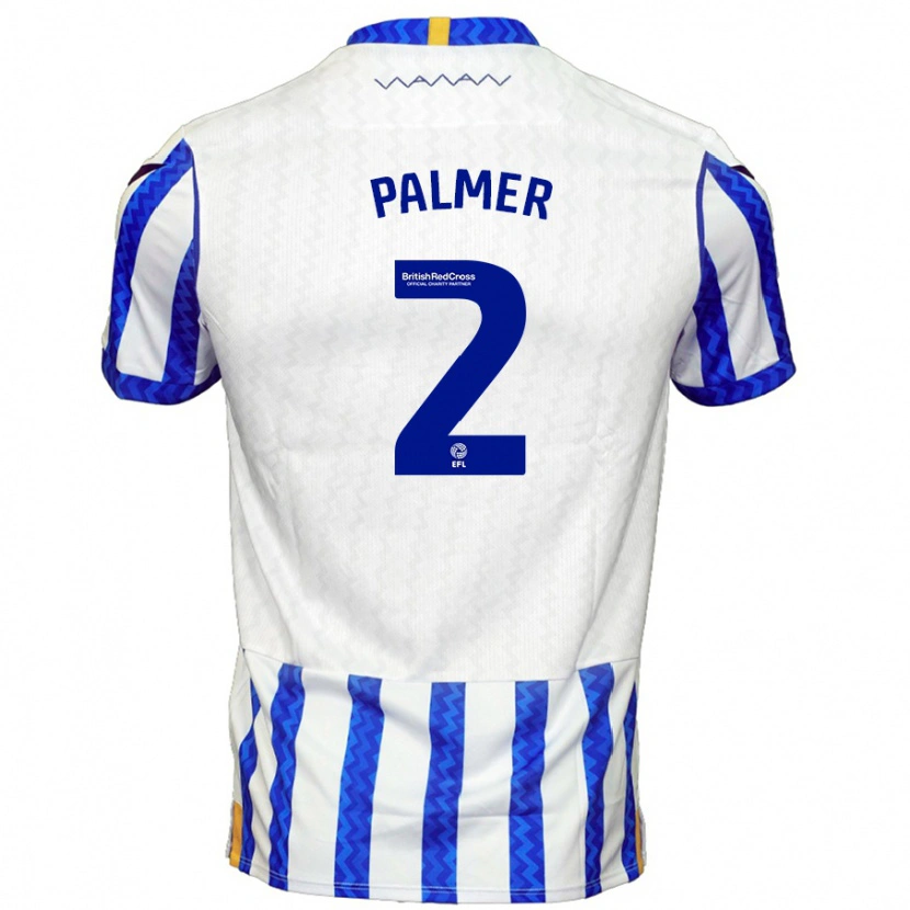 Danxen Femme Maillot Liam Palmer #2 Bleu Blanc Tenues Domicile 2024/25 T-Shirt
