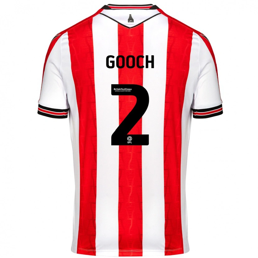 Danxen Femme Maillot Lynden Gooch #2 Rouge Blanc Tenues Domicile 2024/25 T-Shirt