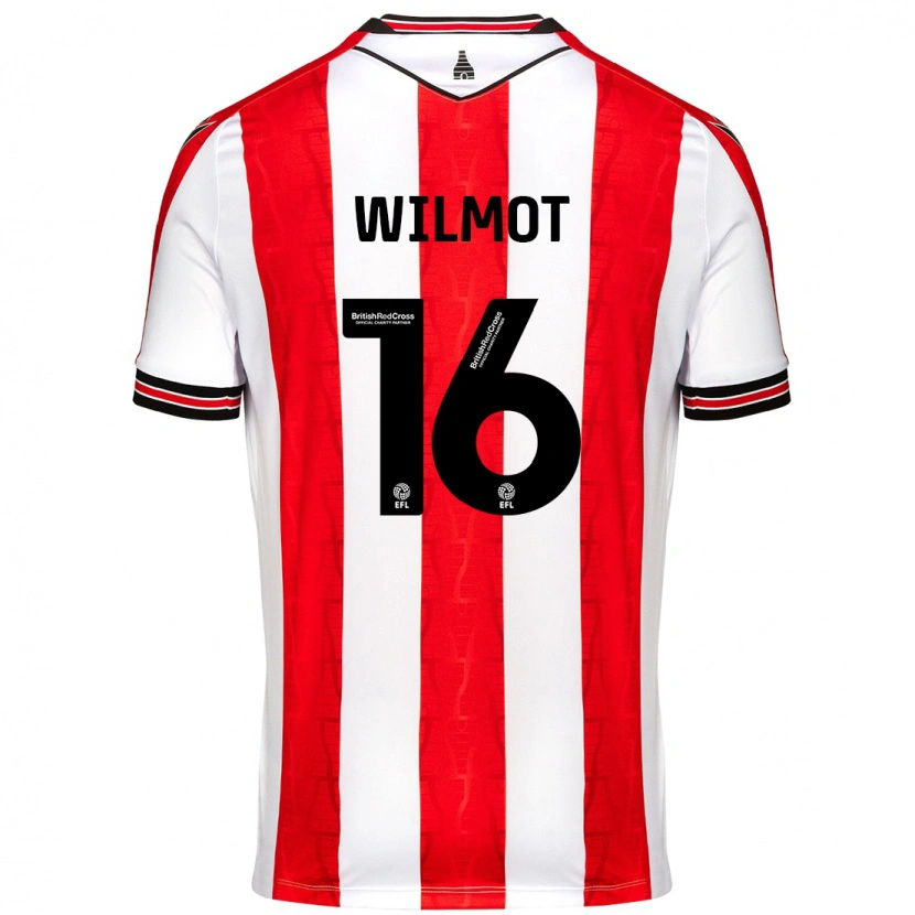 Danxen Femme Maillot Ben Wilmot #16 Rouge Blanc Tenues Domicile 2024/25 T-Shirt