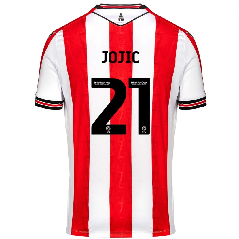 Danxen Femme Maillot Nikola Jojic #21 Rouge Blanc Tenues Domicile 2024/25 T-Shirt