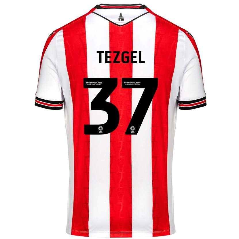 Danxen Femme Maillot Emre Tezgel #37 Rouge Blanc Tenues Domicile 2024/25 T-Shirt