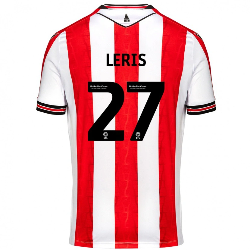 Danxen Femme Maillot Mehdi Léris #27 Rouge Blanc Tenues Domicile 2024/25 T-Shirt