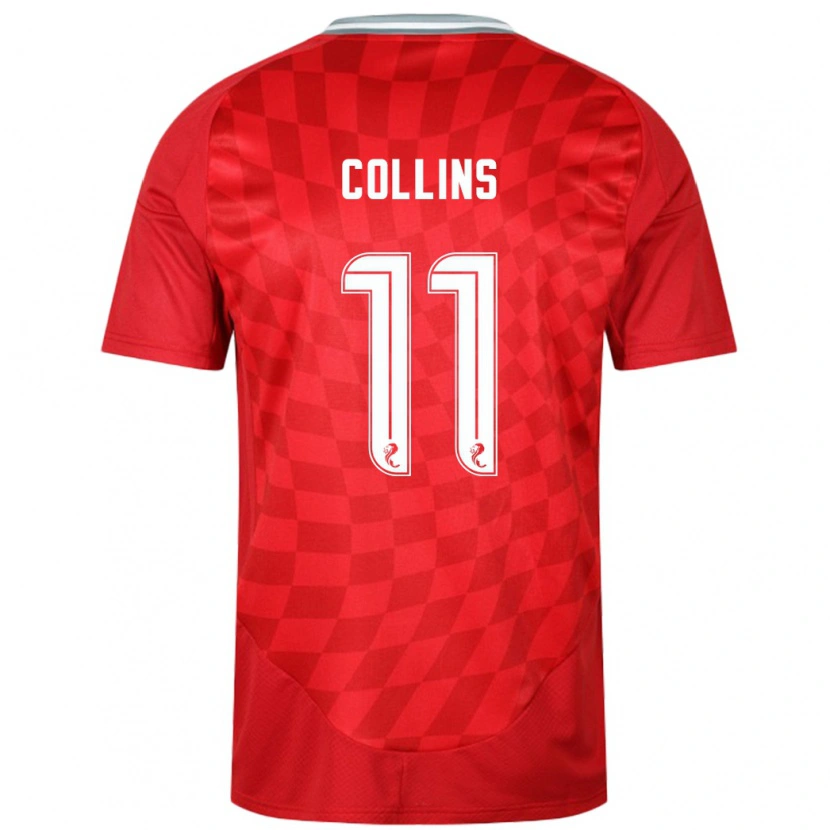 Danxen Femme Maillot Bailley Collins #11 Rouge Tenues Domicile 2024/25 T-Shirt